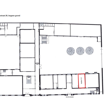 Plattegrond Sint Josephstraat 20, begane grond, atelier 0.2